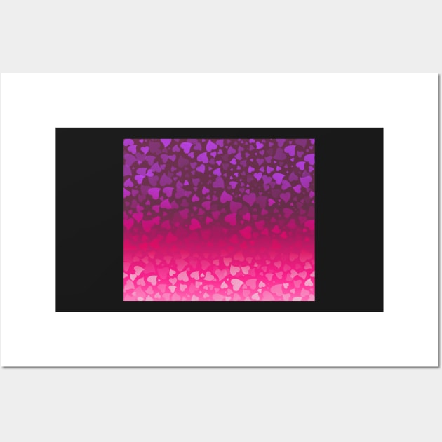 Purple Pink Hearts Wall Art by Looly Elzayat